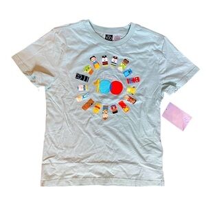 Disney 100 Short Sleeve Classic Crewneck T-Shirt Lt. Blue Girls Juniors Size 14.